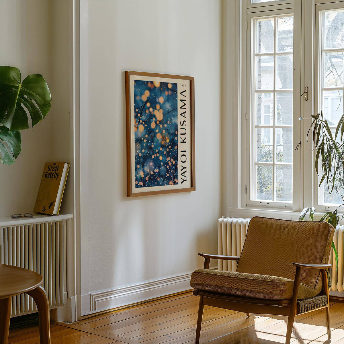 high-quality navy blue wall art for living room decor