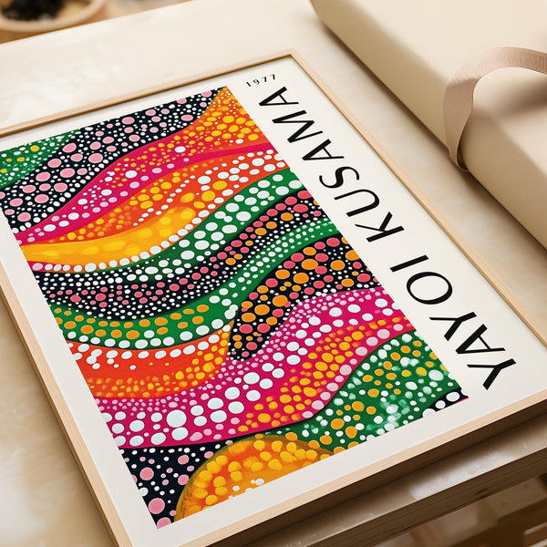 Polka dot art for modern living room interiors