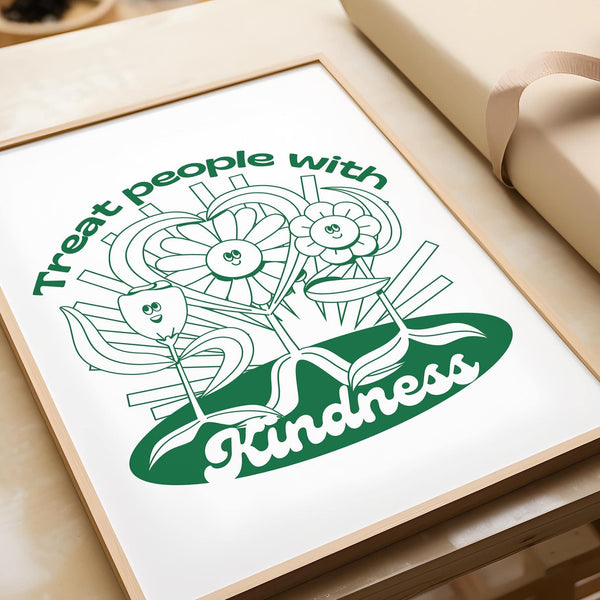 Versatile green-toned positive poster encouraging kindness and empathy