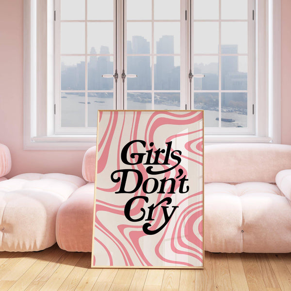 Bold pink girls room wall art with motivational message for bedrooms