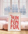 Playful typography print in red-orange