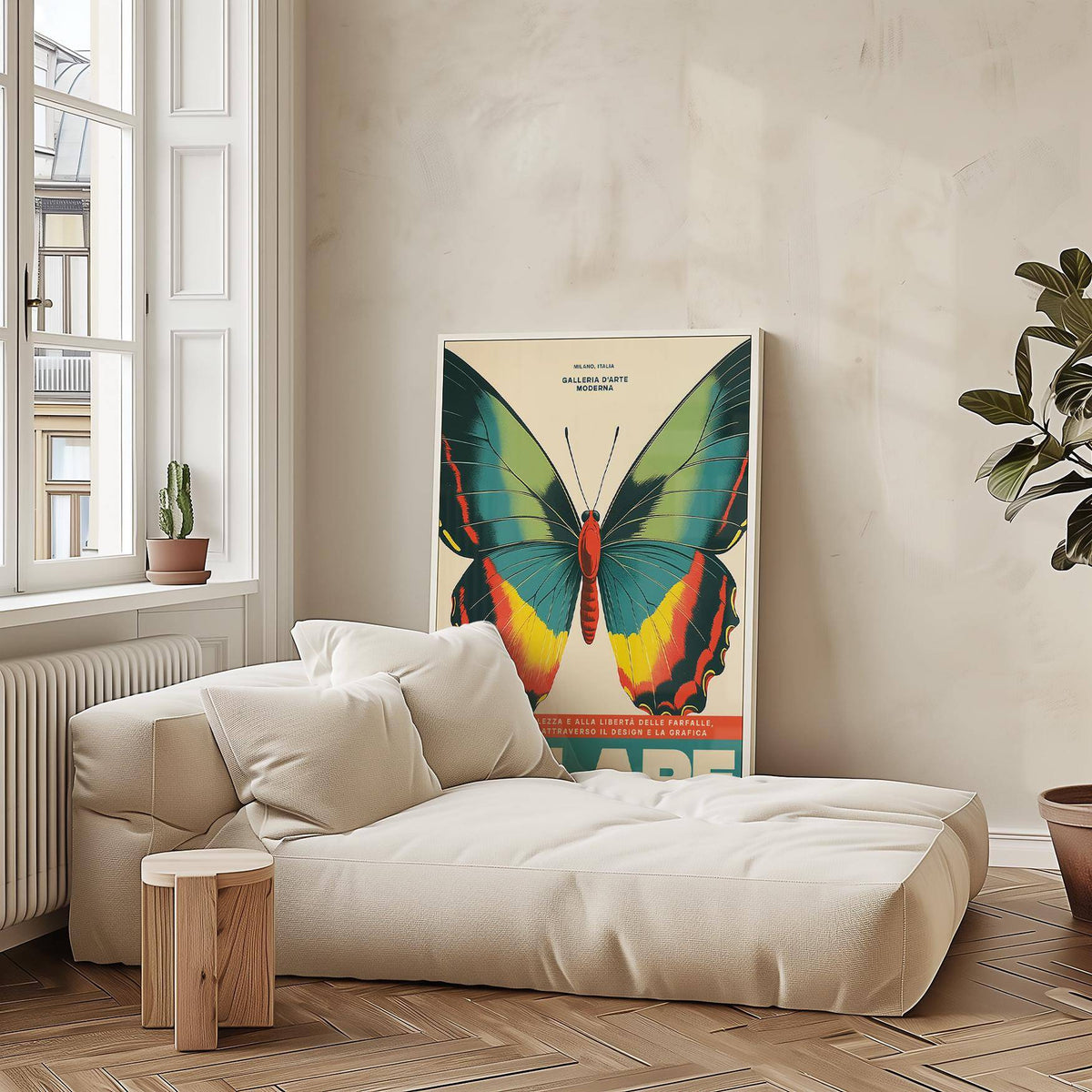 Large butterfly wall art with intricate detailing and layered tones