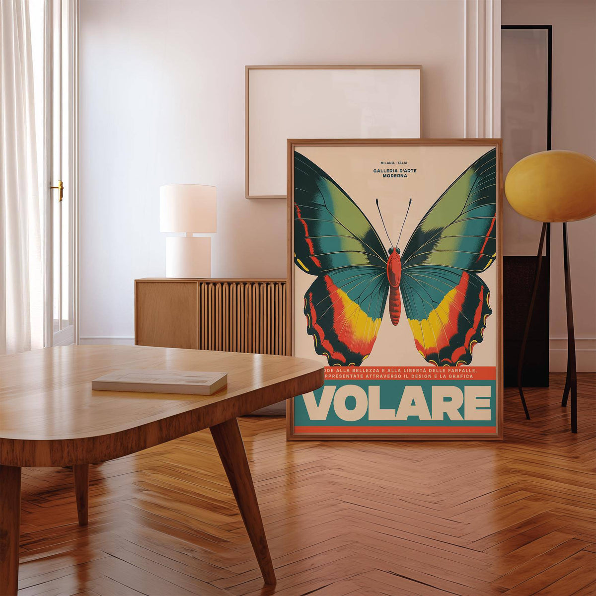 Vibrant large butterfly wall art print for stylish home decor