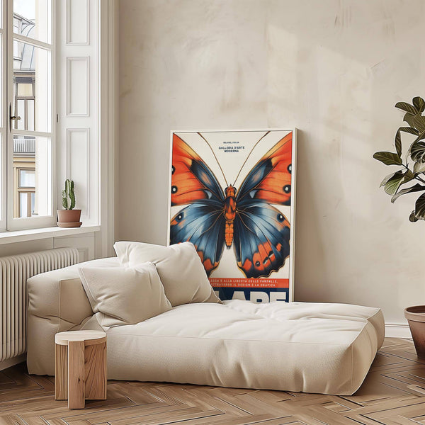 Colorful butterfly Italian art prints for eclectic bedroom decor