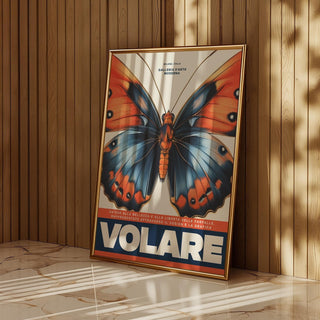 Italian art prints with vivid butterfly for energetic office decor