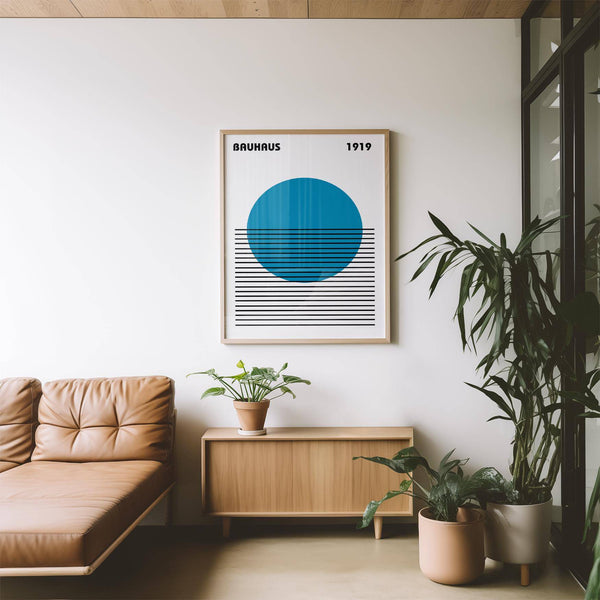 Graphic wall poster featuring Bauhaus minimalist art elements