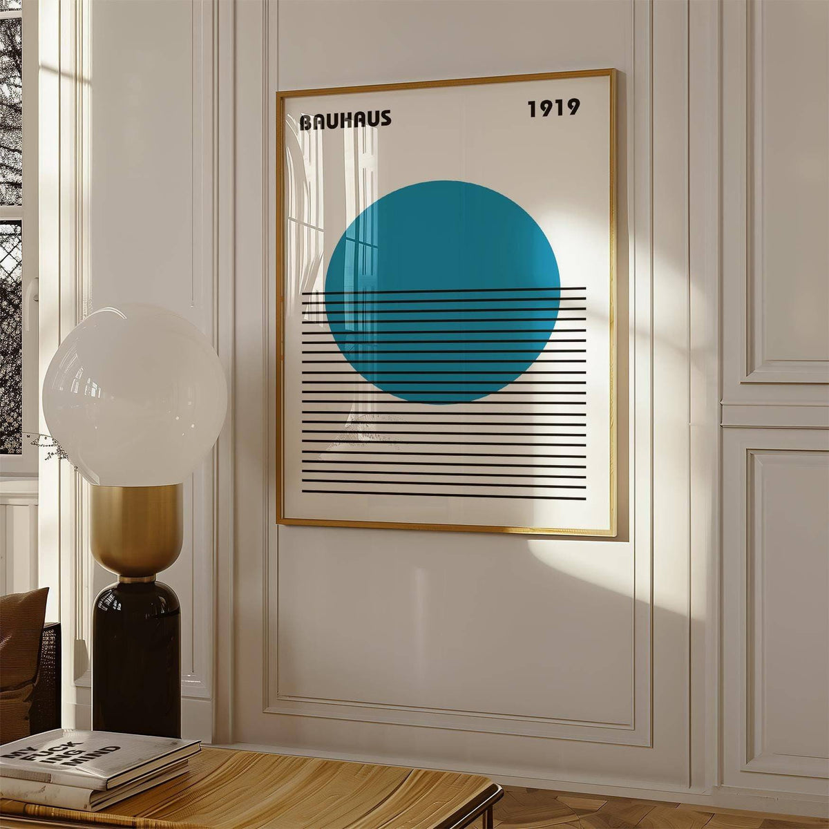 Bold blue and black geometric minimalist art design