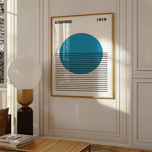 Bold blue and black geometric minimalist art design