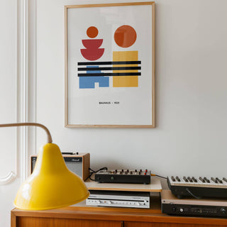 Bauhaus 1923 minimalist art featuring bold primary colours