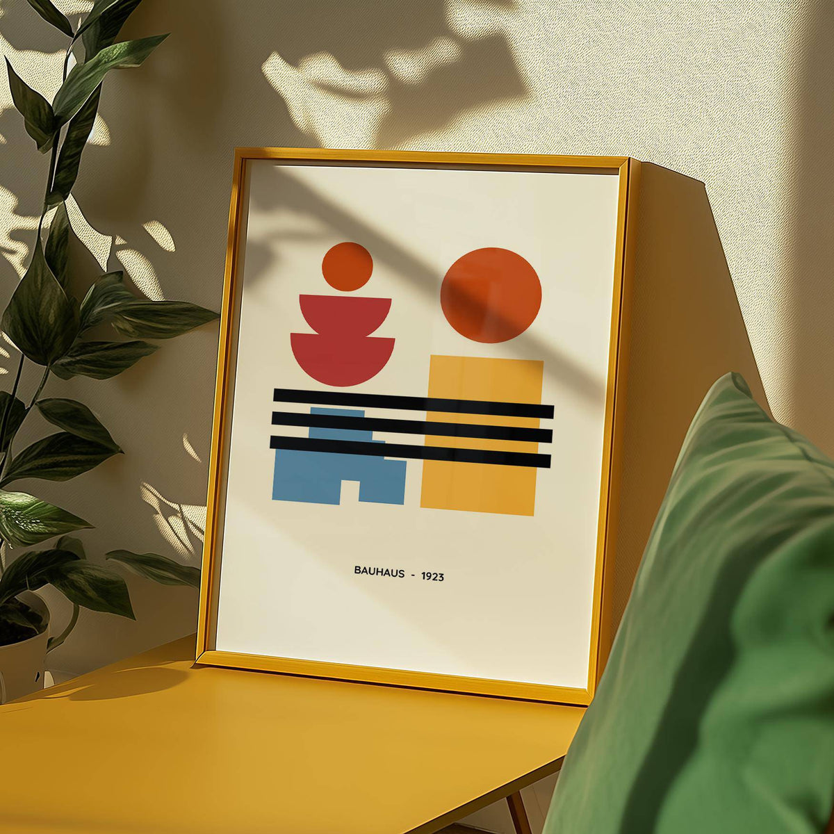 Bold wall art print featuring minimalist art with grid layout