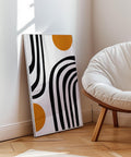 Abstract stripes with orange circles