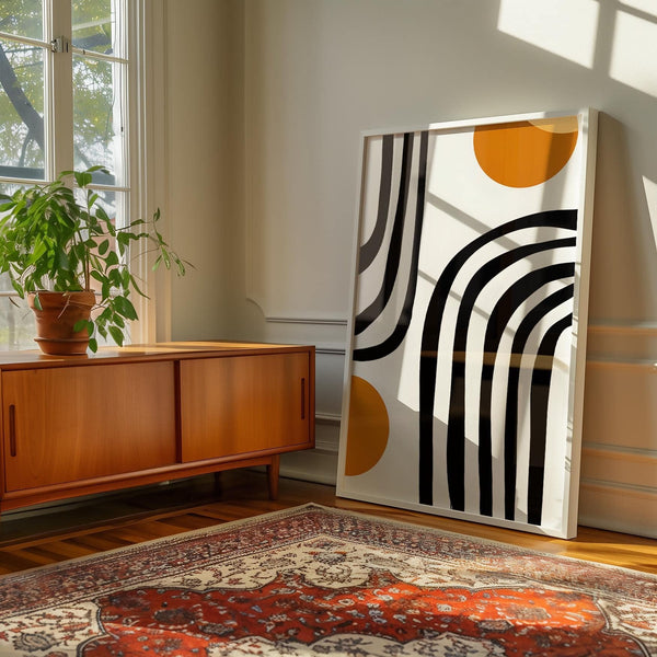 Premium print of abstract orange and black wall art decor