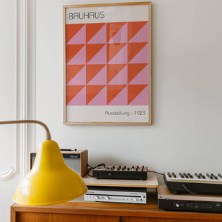 Bold triangle pattern featured in abstract modern wall art