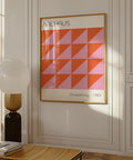 Bauhaus orange and pink geometric art print