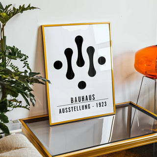 Bauhaus black and white art inspired by 1923 exhibition