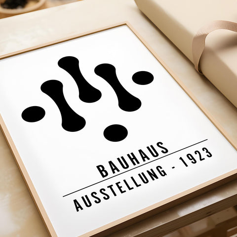 Bauhaus exhibition-inspired art with bold shapes