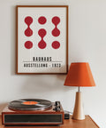 Red minimalist geometric art for bedroom decor