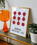 Abstract red shapes poster for modern decor