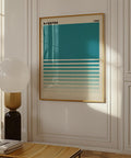 Bauhaus-inspired minimalist wall art in teal