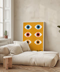 Minimalist eye pattern artwork for walls