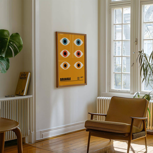 Eye poster with Bauhaus design for contemporary decor
