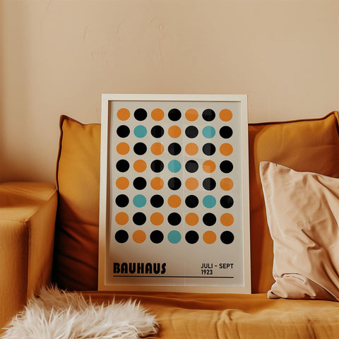 Modern Bauhaus poster with dot pattern