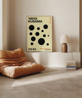 Tokyo 1998 exhibition poster featuring Yayoi Kusama’s polka dot design.