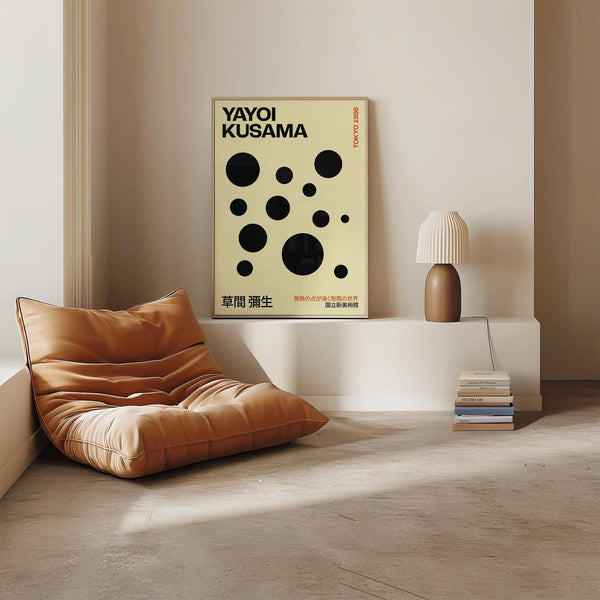 Elegant polka dot artwork ideal for modern living room decor