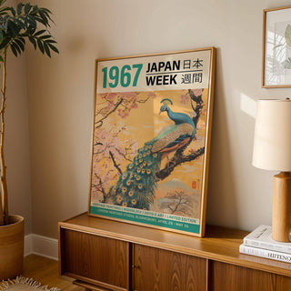 Large peacock wall art for living room statement decor