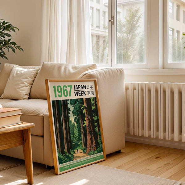 Serene Japanese woodblock prints for sale for Japandi-style living rooms