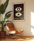 Contemporary geometric eye art for office decor