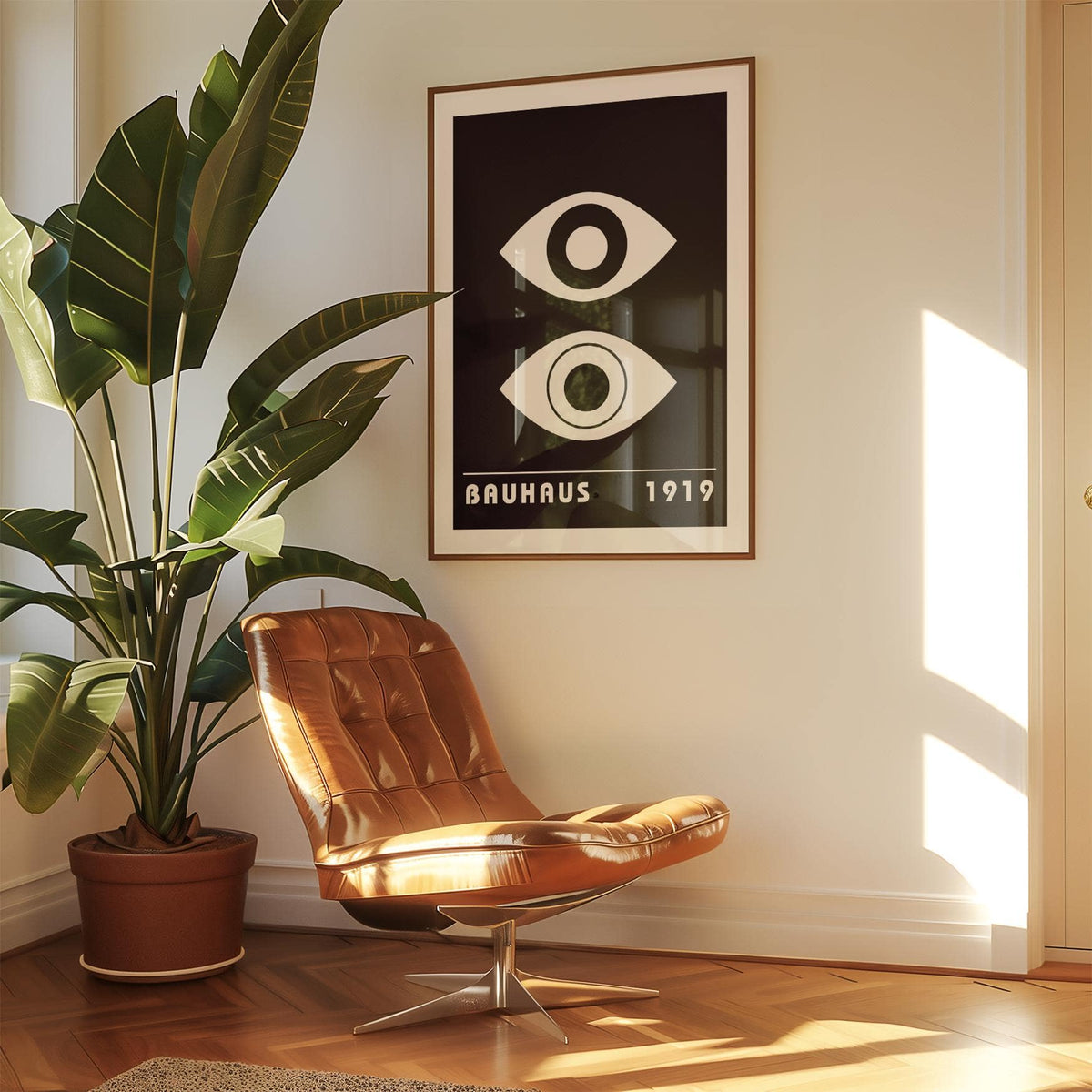 Abstract eye art featuring clean lines and symmetry