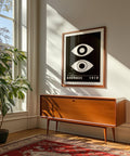 Minimalist eye motif wall art for modern decor