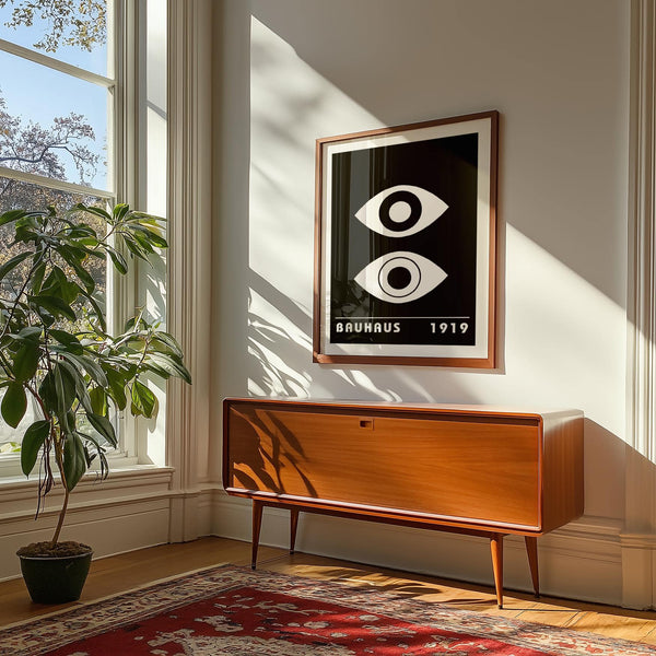 Modern eye art with abstract dual-eye composition