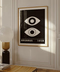 Bauhaus-inspired black-and-white eye wall art