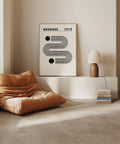 Retro geometric poster for bedrooms and offices