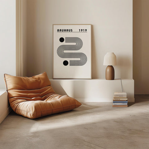 Retro geometric poster for bedrooms and offices