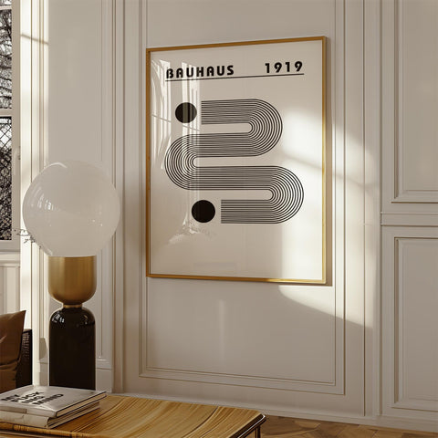 Bauhaus black-and-white geometric wall art