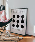 Bauhaus black and white geometric abstract poster
