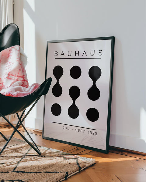 Bauhaus black and white geometric abstract poster
