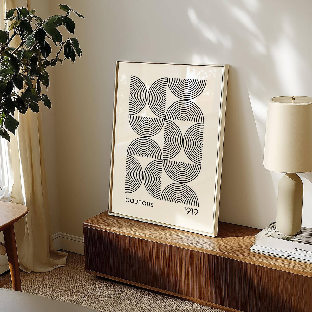 High-quality Bauhaus wall art with bold abstract patterns