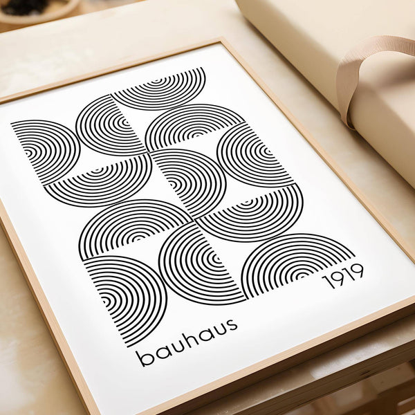 Unique Bauhaus wall art featuring structured grid composition