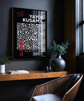 Abstract polka dot black and white poster for stylish interiors