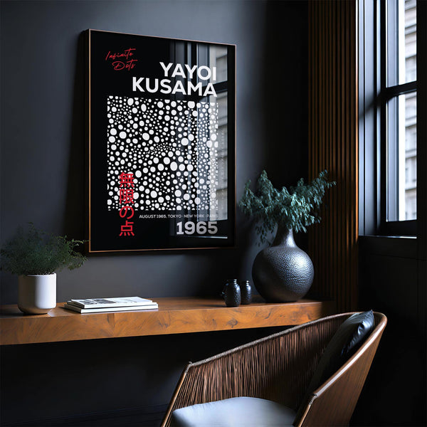 Hypnotic minimalist wall art polka dots suitable for modern living rooms