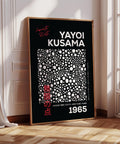 Yayoi Kusama inspired polka dot black and white wall art