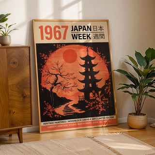Minimalist moon Japanese art perfect for Japandi interiors