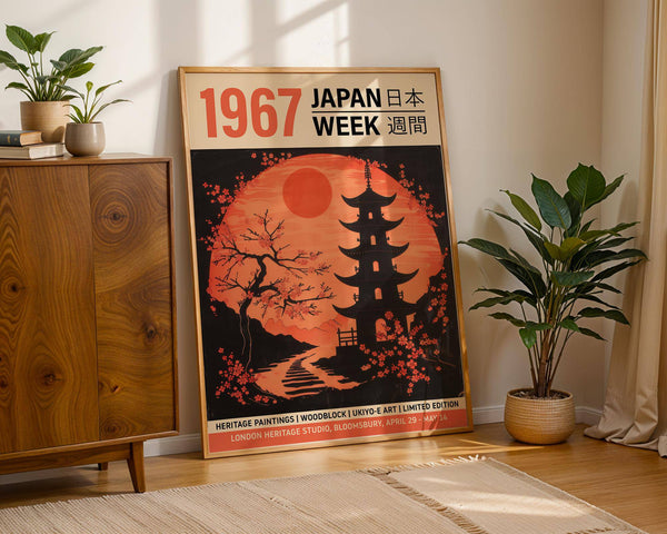 Minimalist moon Japanese art perfect for Japandi interiors