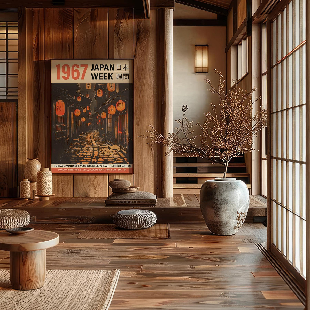 Striking oriental Asian wall art with deep and vibrant hues