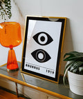 Abstract eye art print inspired by Bauhaus design