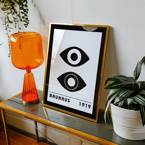 Abstract eye art print inspired by Bauhaus design